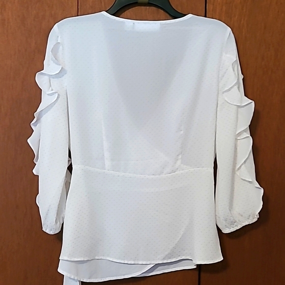 New York & Company dressy white blouse S - Picture 4 of 8